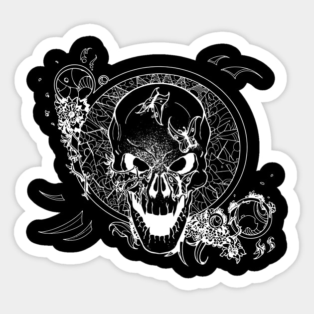 White Skull Sticker by Greeenhickup